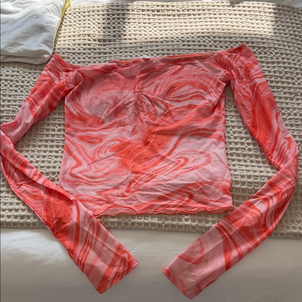 Superdown Coral Swirl Long Sleeve Top